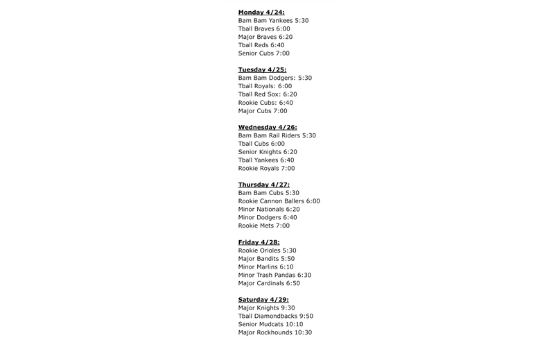 Picture Schedule 
