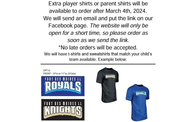 Extra Shirt Information